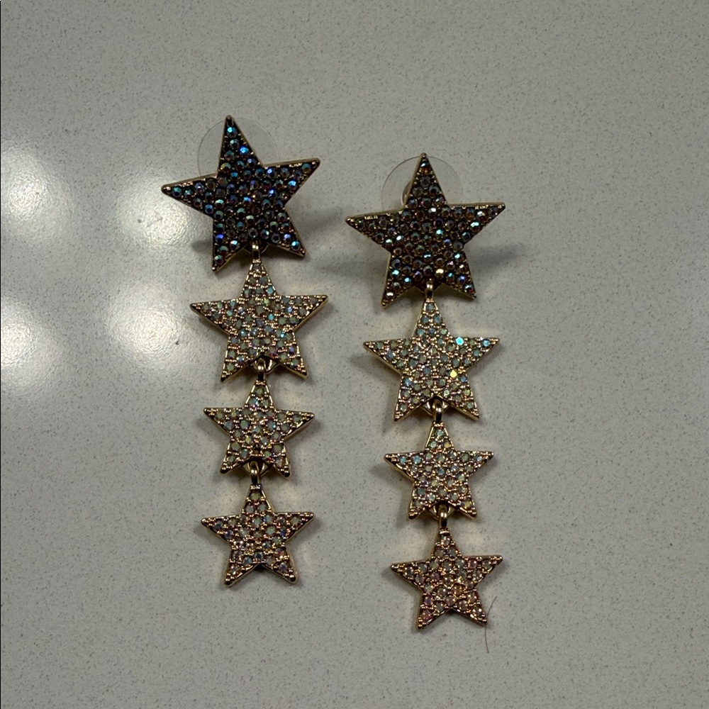 *$4.99 SHIPPING* Gold Star Dangle Earrings
